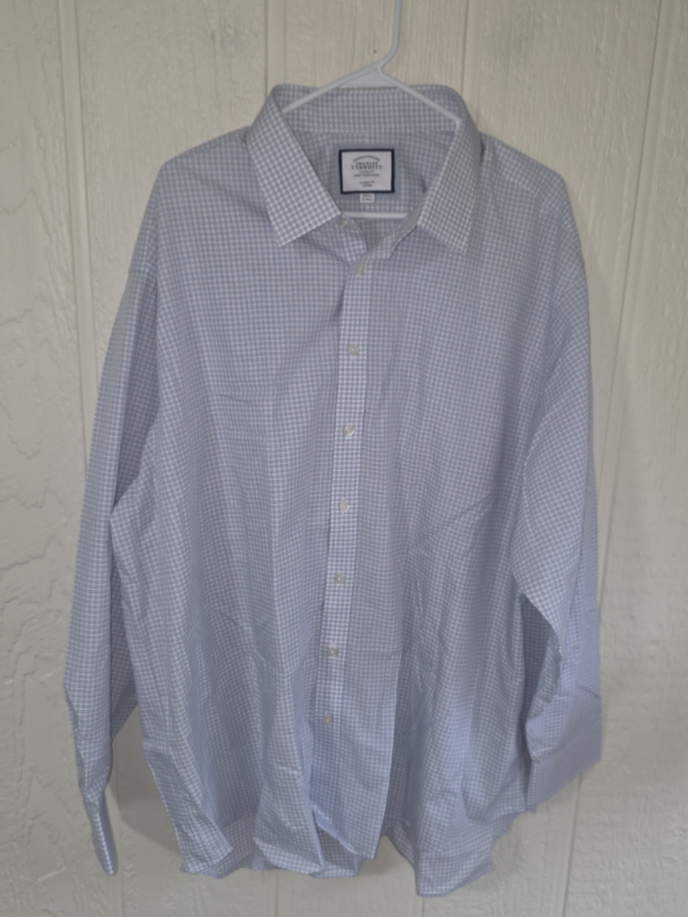 Charles Tyrwhitt Light Blue Gingham Men's Button-Down Shirt, Size 20/37 Inches